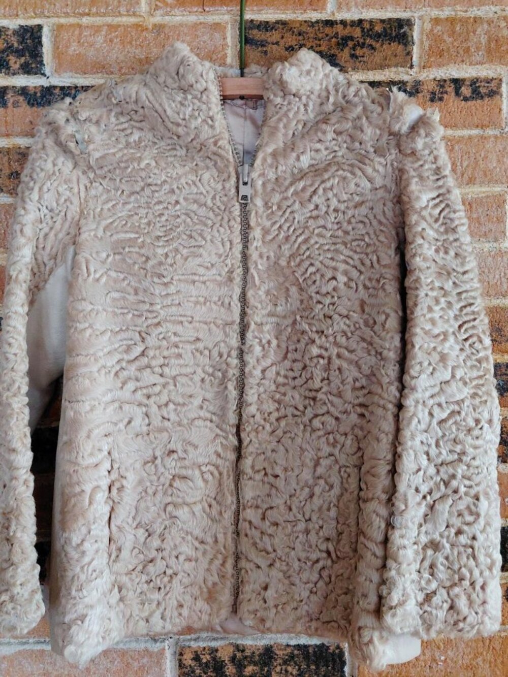 Beige Persian Lamb and Leather Jacket for Craft - READ